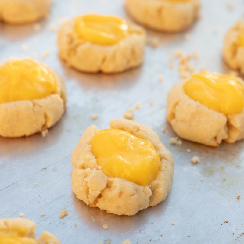 Macadamia Thumbprint Cookies with Passionfruit&nbsp;Curd