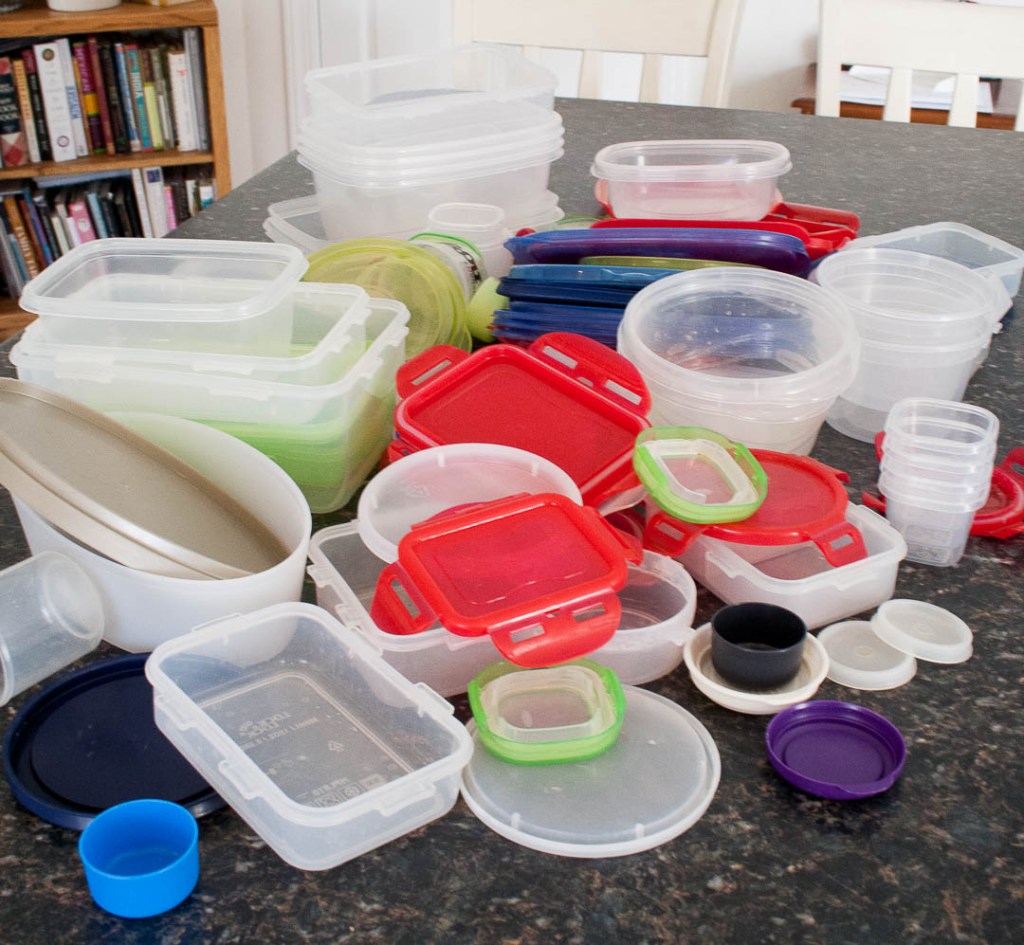 photo of a lot of plastic storage containers