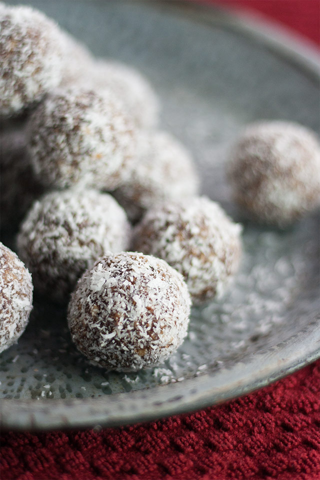 Chocolate Almond Coconut Date Truffles
