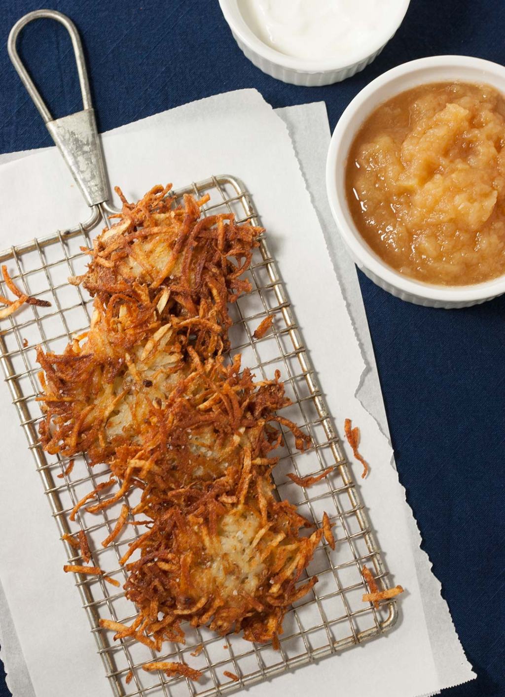 Potato Latkes with homemade applesauce