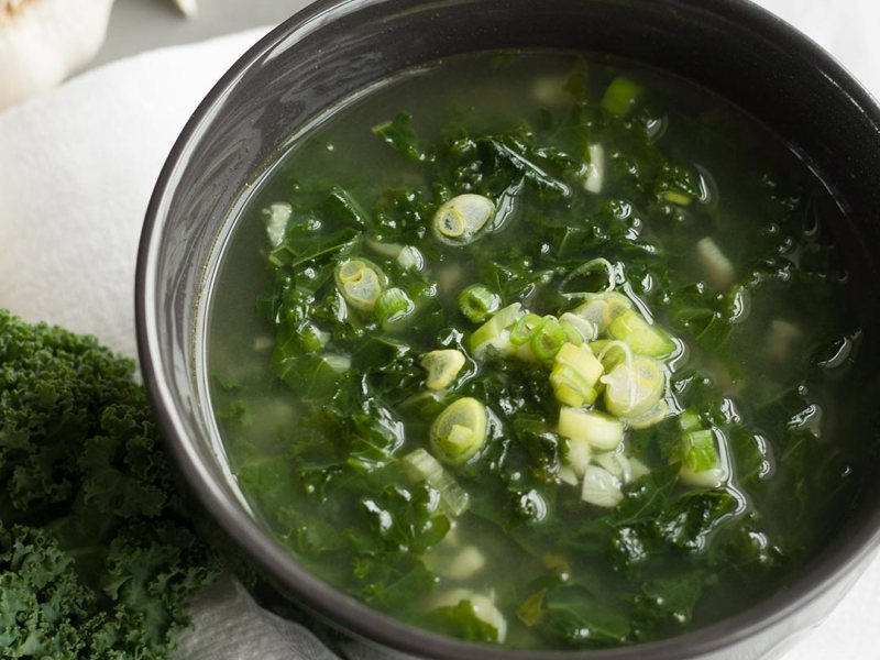 Feel-Better Miso Soup with Garlic and&nbsp;Greens