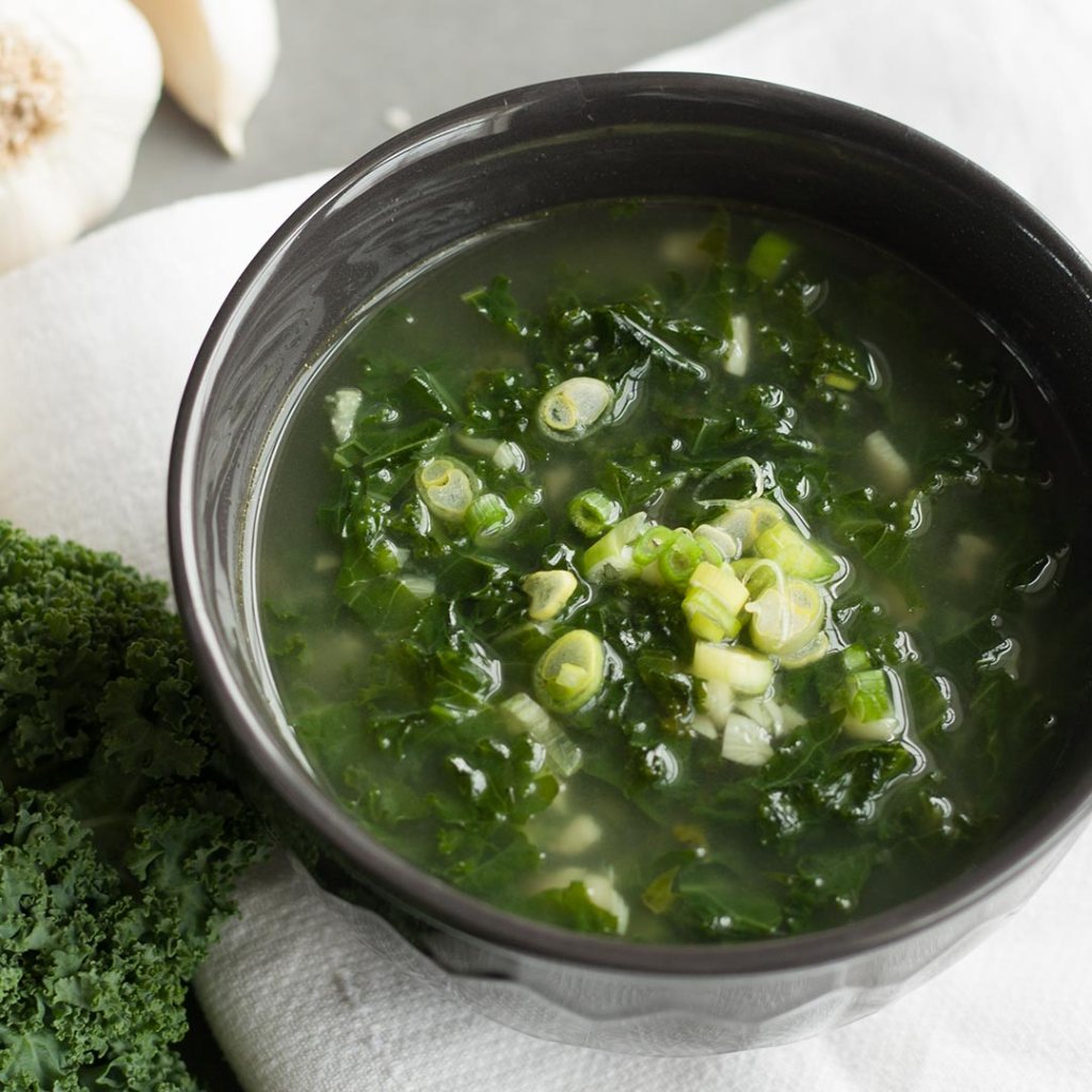 Feel-Better Miso Soup with Garlic and Greens
